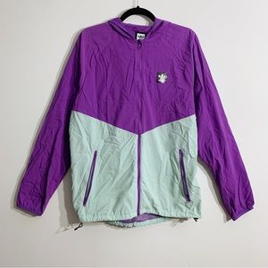 Adidas Colorblock Windbreaker Jacket Purple Mint Retro 90s Men’s M